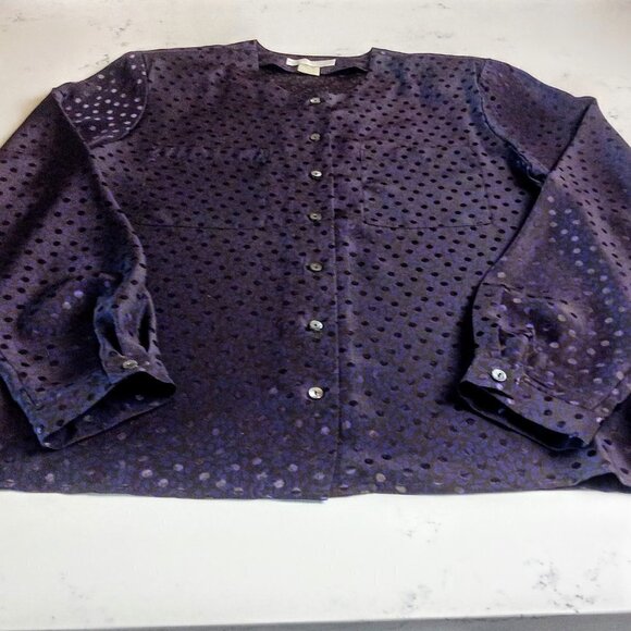 Geoffrey Alexander for Private Agenda Silk Long Sleeve Blouse - Picture 3 of 5